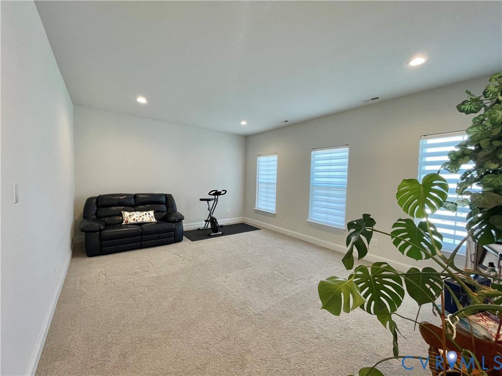 6905 Leire Lane, Chesterfield, VA 23832 Neutral wall paint, recessed lighting, and carpeted flooring