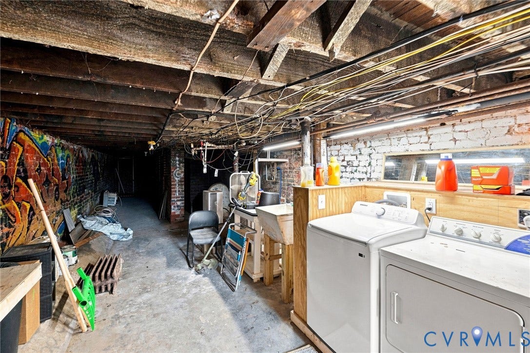 1523 Floyd Avenue, The Fan, Richmond, VA 23220 Basement shared laundry accessed from outside
