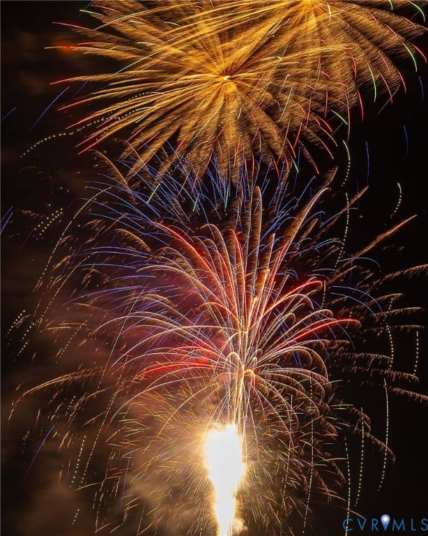 4504 Heritage Woods Lane, Heritage Woods, Midlothian, VA 23112 4th of July Fireworks over the Swift Creek Reservior
