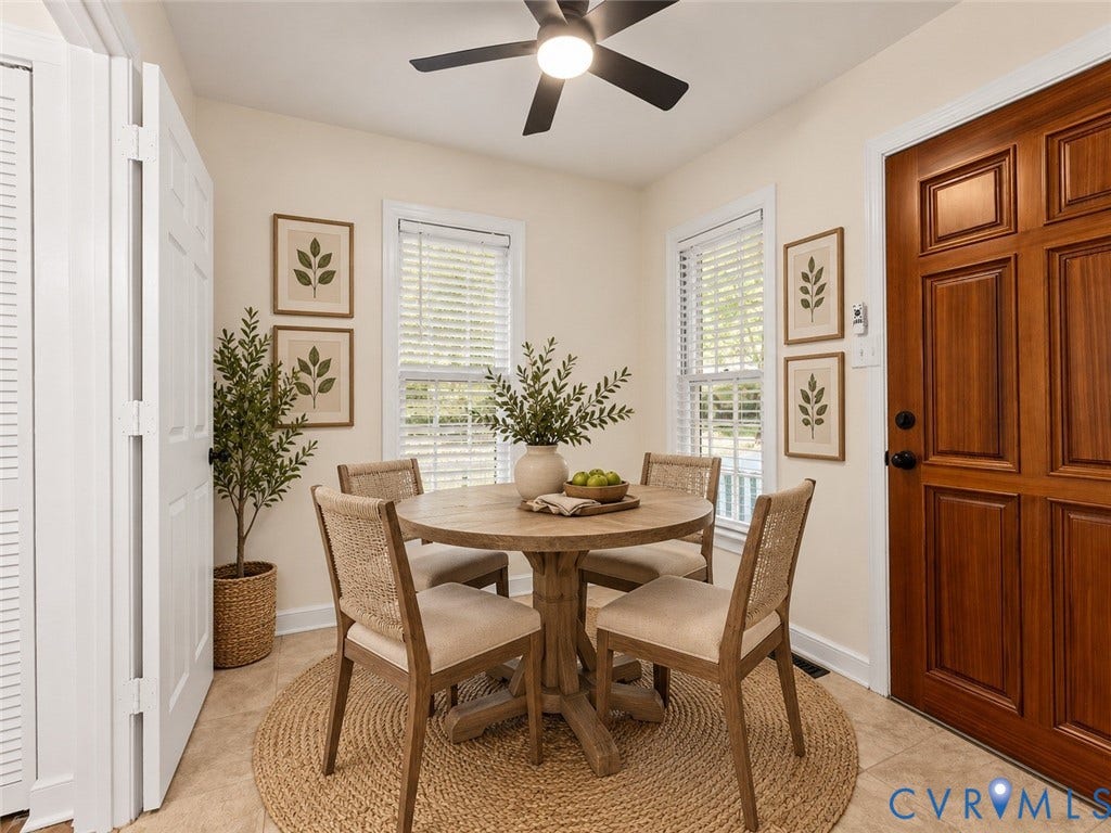 4504 Heritage Woods Lane, Heritage Woods, Midlothian, VA 23112 Virtually Staged Kitchen Nook/Side Entrance
