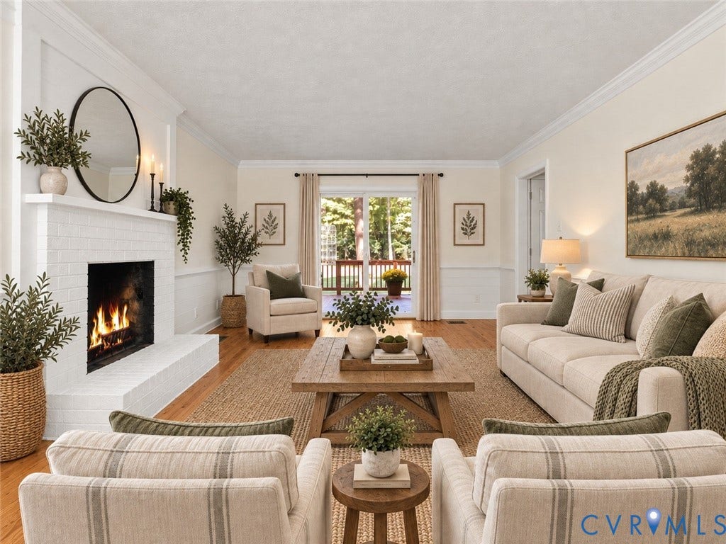 4504 Heritage Woods Lane, Heritage Woods, Midlothian, VA 23112 Virtually Staged Living Room
