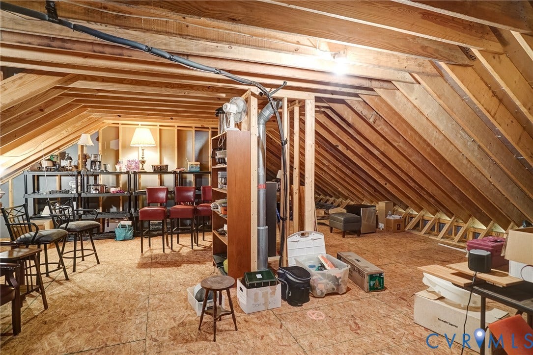 4938 Grey Oaks Villas Drive, Glen Allen, VA 23059 Exposed wood beam ceiling, unfinished wood flooring, and structural framing