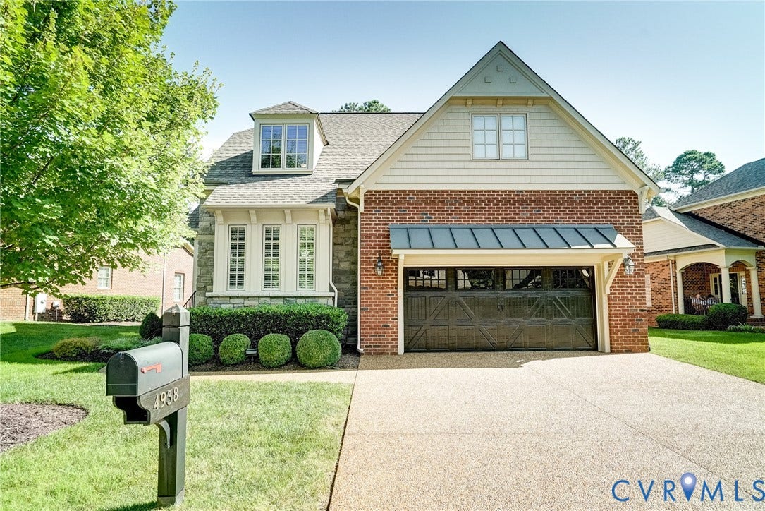 4938 Grey Oaks Villas Drive, Glen Allen, VA 23059 Brick and stone exterior with decorative shingle accents