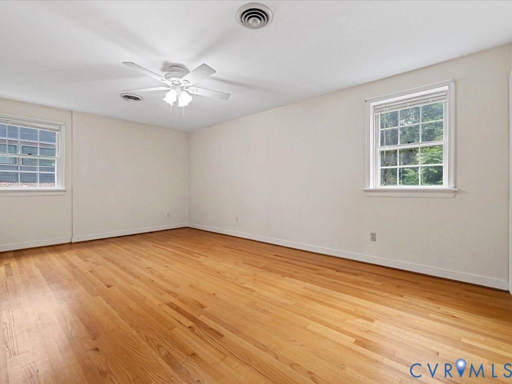 4630 Melody Court, Meadowbrook West, North Chesterfield, VA 23234 Bedroom 2 Hardwood flooring, a ceiling fan and large closet