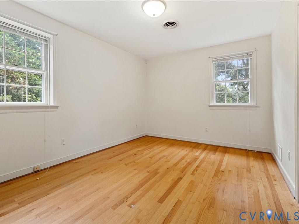 4630 Melody Court, Meadowbrook West, North Chesterfield, VA 23234 Bedroom 4 Hardwood flooring, ceiling fan with light fixture, built-in shelving, window with natural light, bi-fold closet doors