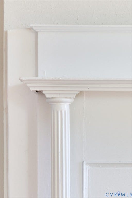 Fluted column detail with decorative molding