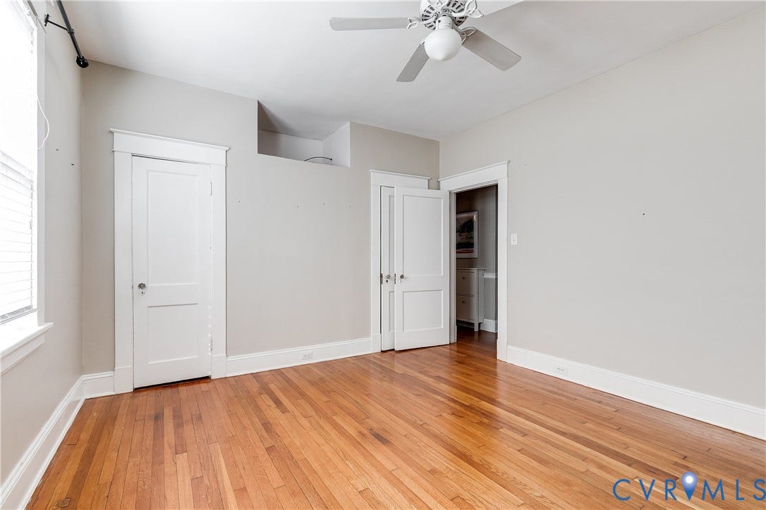 Bedroom 1 with two closets