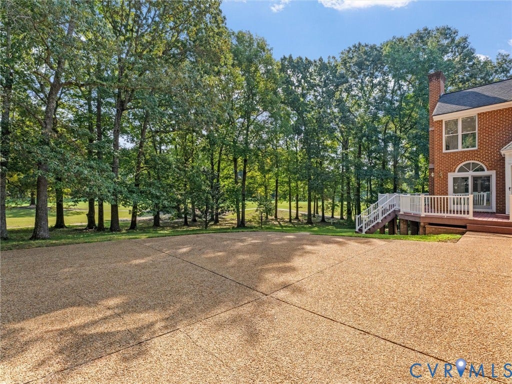 Large rear driveway