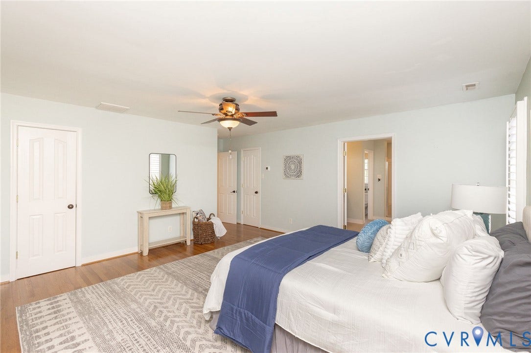 12669 Fawn Lane, Goochland, VA 23233 Hardwood-finish flooring, ceiling fan with integrated lighting, and white paneled doors