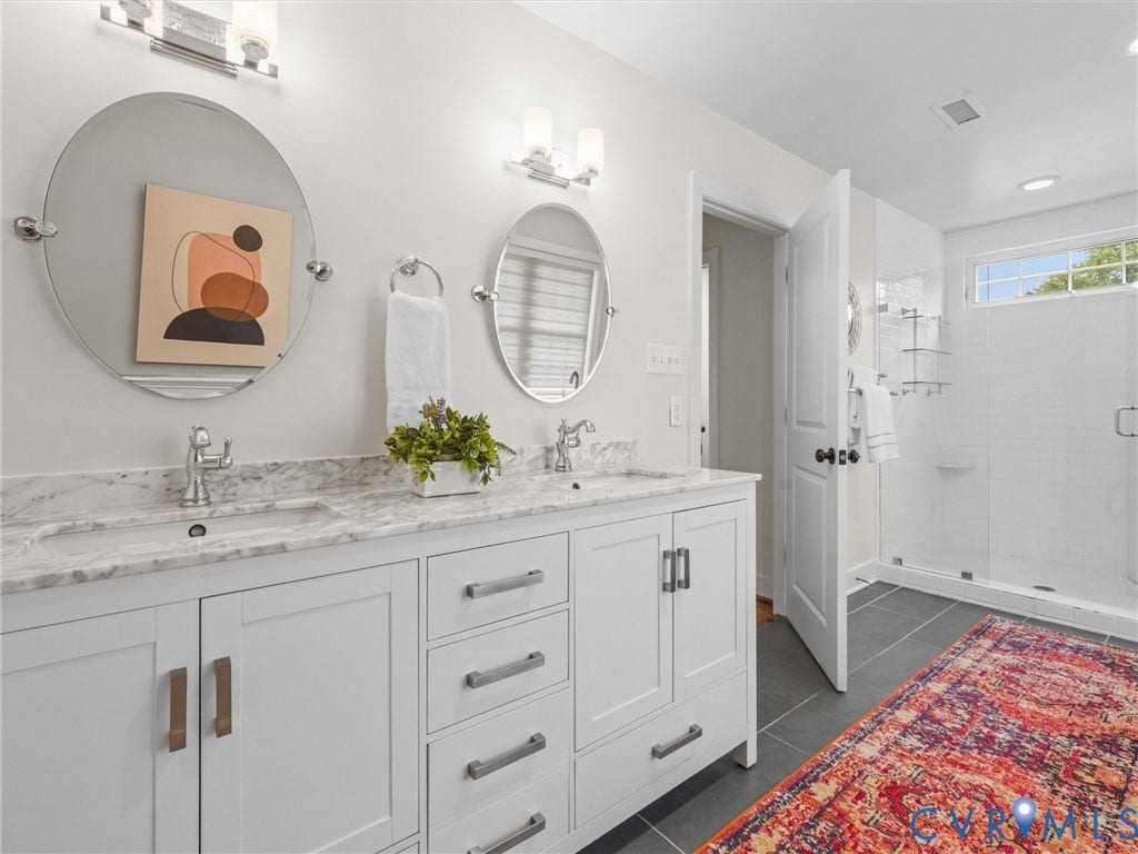 600 Baldwin Road, Henrico, VA 23229 Double vanity with undermount sinks and light-toned countertops
