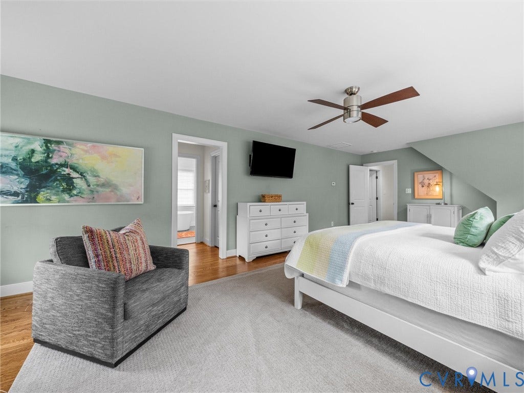 600 Baldwin Road, Henrico, VA 23229 Recessed lighting, wood-finish flooring, ceiling fan, and sloped ceiling