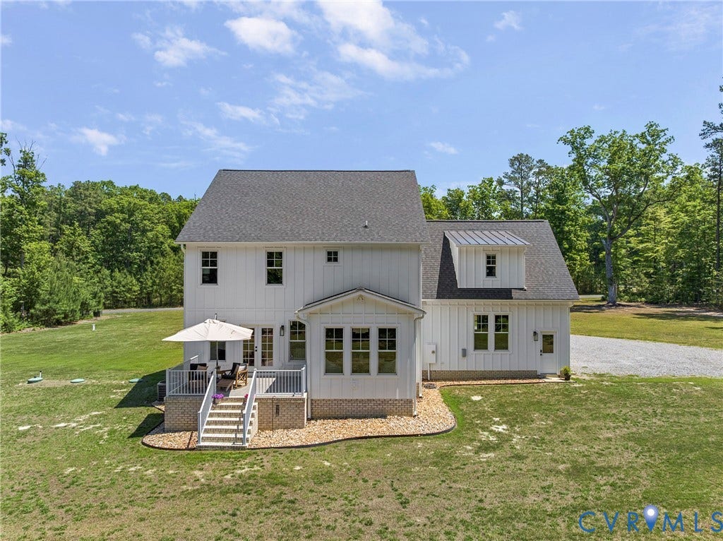 13003 Farrington Place Lane, Farrington Place, Hanover, VA 23059 White vertical siding exterior with a dark gray shingle roof