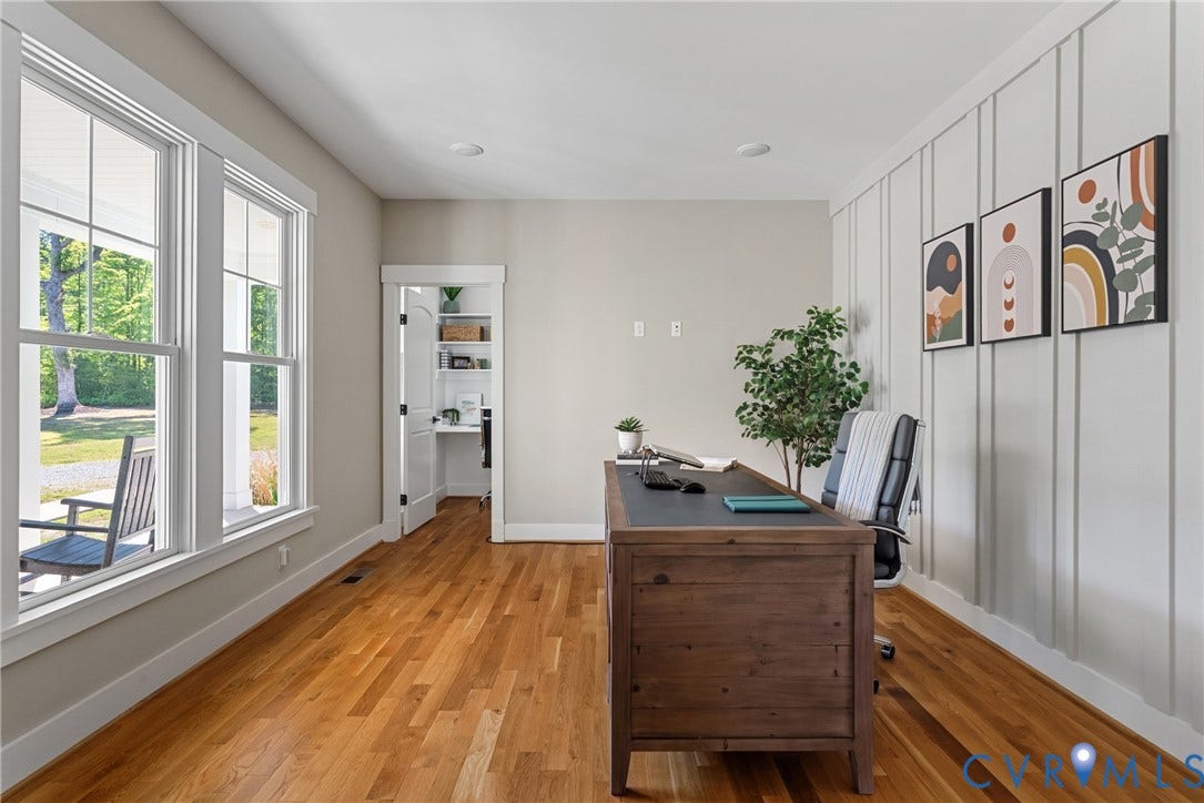 13003 Farrington Place Lane, Farrington Place, Hanover, VA 23059 Hardwood flooring, abundant natural light from large windows, recessed lighting, and a built-in organizational nook