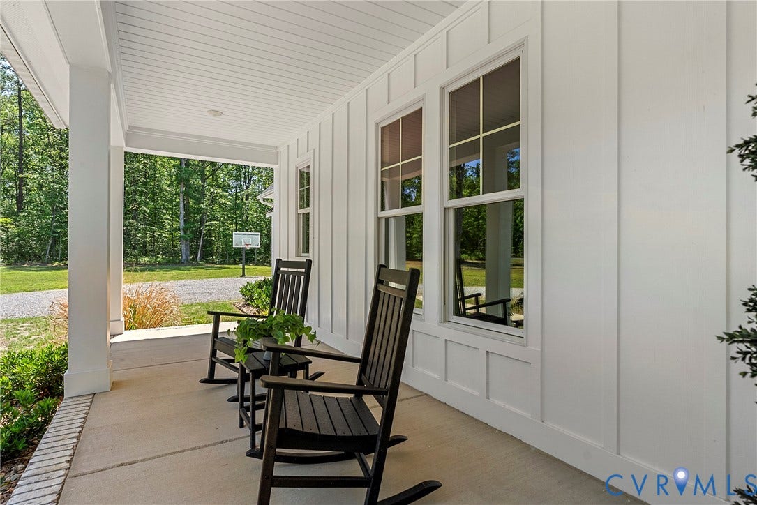 13003 Farrington Place Lane, Farrington Place, Hanover, VA 23059 Covered porch with concrete flooring and brick edging