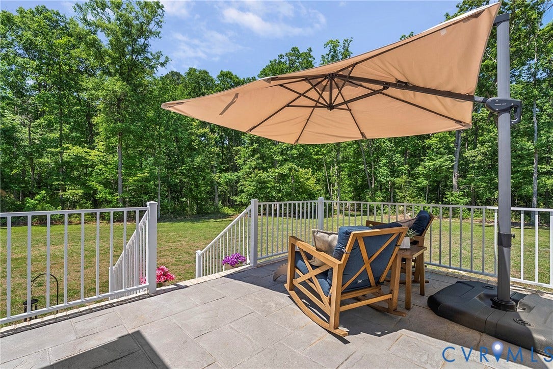 13003 Farrington Place Lane, Farrington Place, Hanover, VA 23059 Stone tile patio with white railing and steps
