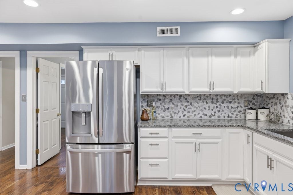9612 Kingscroft Drive, Glen Allen, VA 23060 Stainless steel French door refrigerator complementing white shaker cabinetry