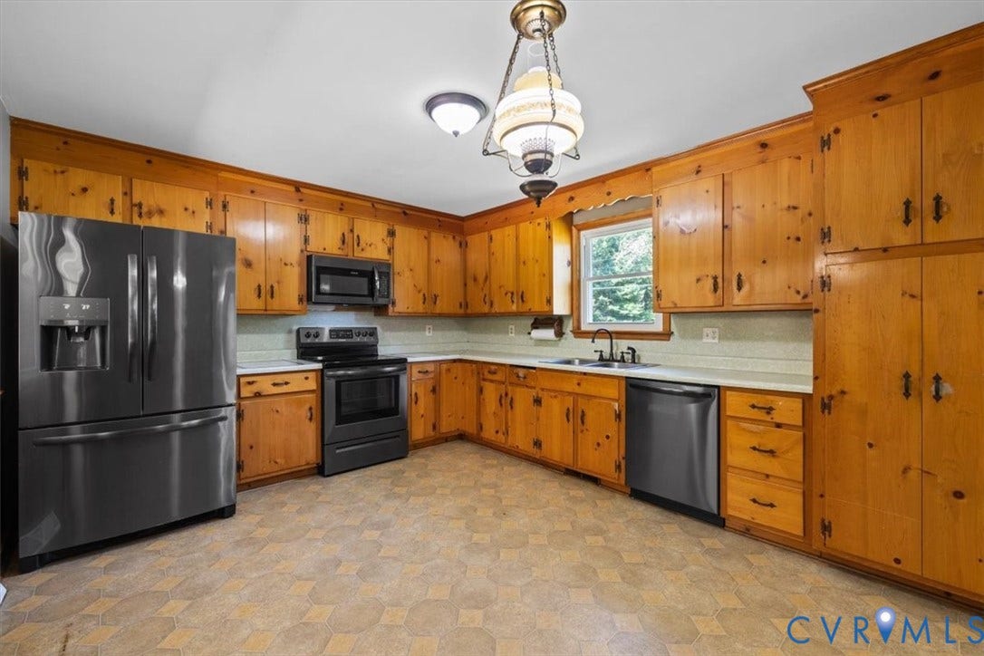 3577 Old Buckingham Road, Powhatan, VA 23139 Kitchen featuring extensive wood cabinetry, stainless steel appliances, and a built-in dishwasher
