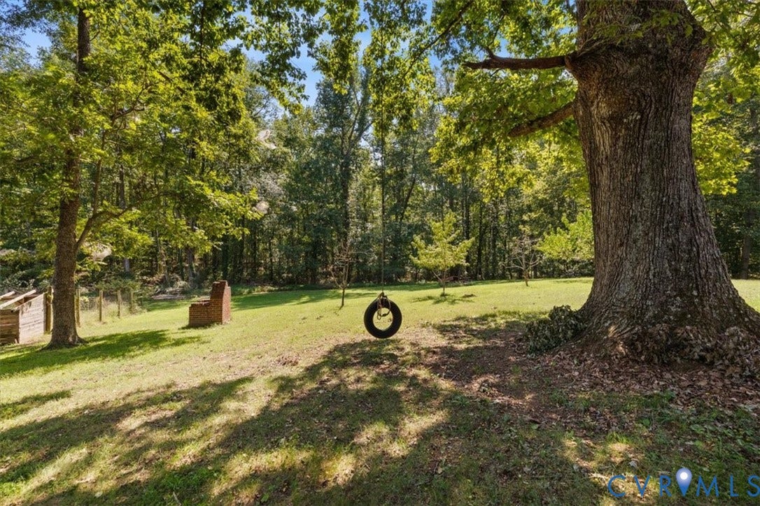 3577 Old Buckingham Road, Powhatan, VA 23139 Expansive lawn area with mature trees and dense natural perimeter