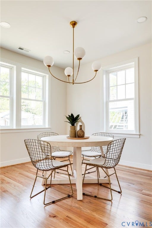 404 W 31st Street, Woodland Heights, Richmond, VA 23225 Hardwood flooring paired with white trim and multiple windows