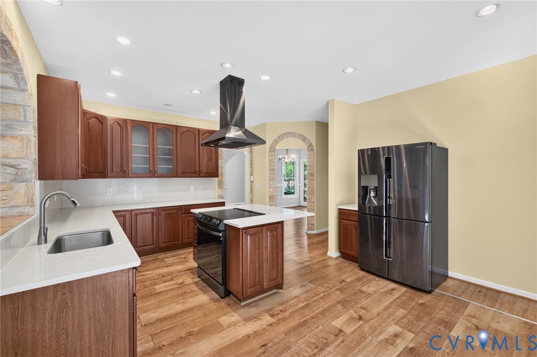365 Hamlet Road, Manakin Sabot, VA 23103 Kitchen featuring wood-finish flooring, recessed lighting, and an archway