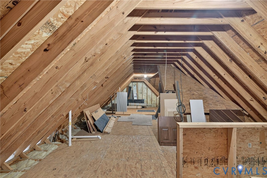 365 Hamlet Road, Manakin Sabot, VA 23103 Exposed wooden roof trusses and structural beams