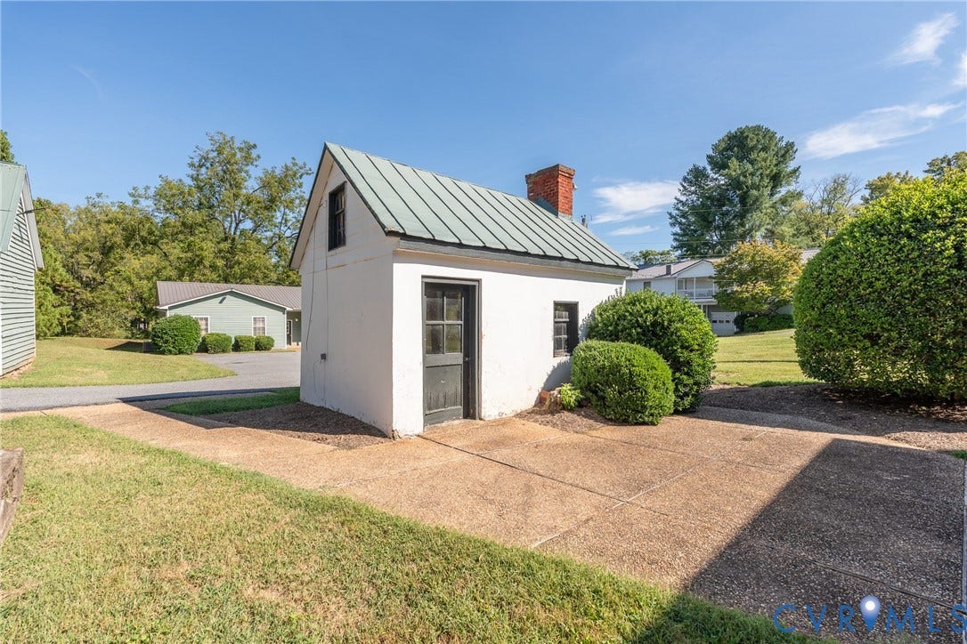 13085 W James Anderson Highway, Buckingham, VA 23921 Detached structure featuring a metal roof and brick chimney