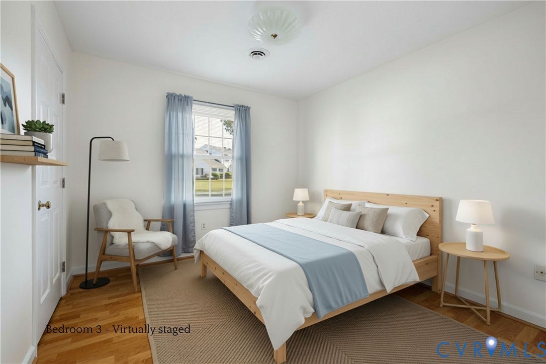 3356 Seaton Road, Petersburg, VA 23805 Bedroom 3 -Virtually Staged. Closet. 1 window. Ceiling-mounted light.