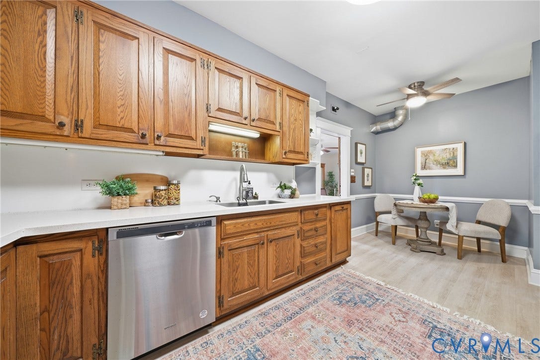 2406 McRae Road, Richmond, VA 23235 Updated flooring gives the kitchen a refreshed and easy-care finish.