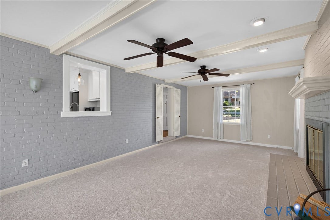 8415 Holly Hill Road, Henrico, VA 23229 Exposed ceiling beams, recessed lighting, and dual ceiling fans