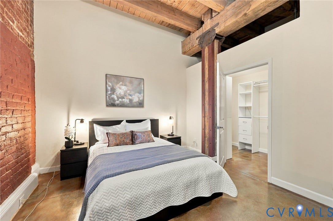 815 Porter Street, #U106, Manchester, Richmond, VA 23224 Large primary bedroom with walk-in closet.
