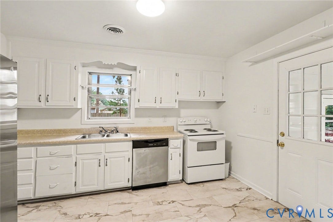 White cabinetry with coordinating appliances