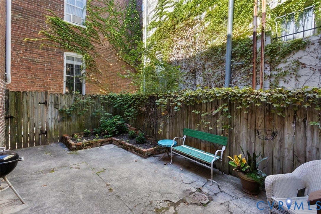 Rear courtyard shared by tenants.
