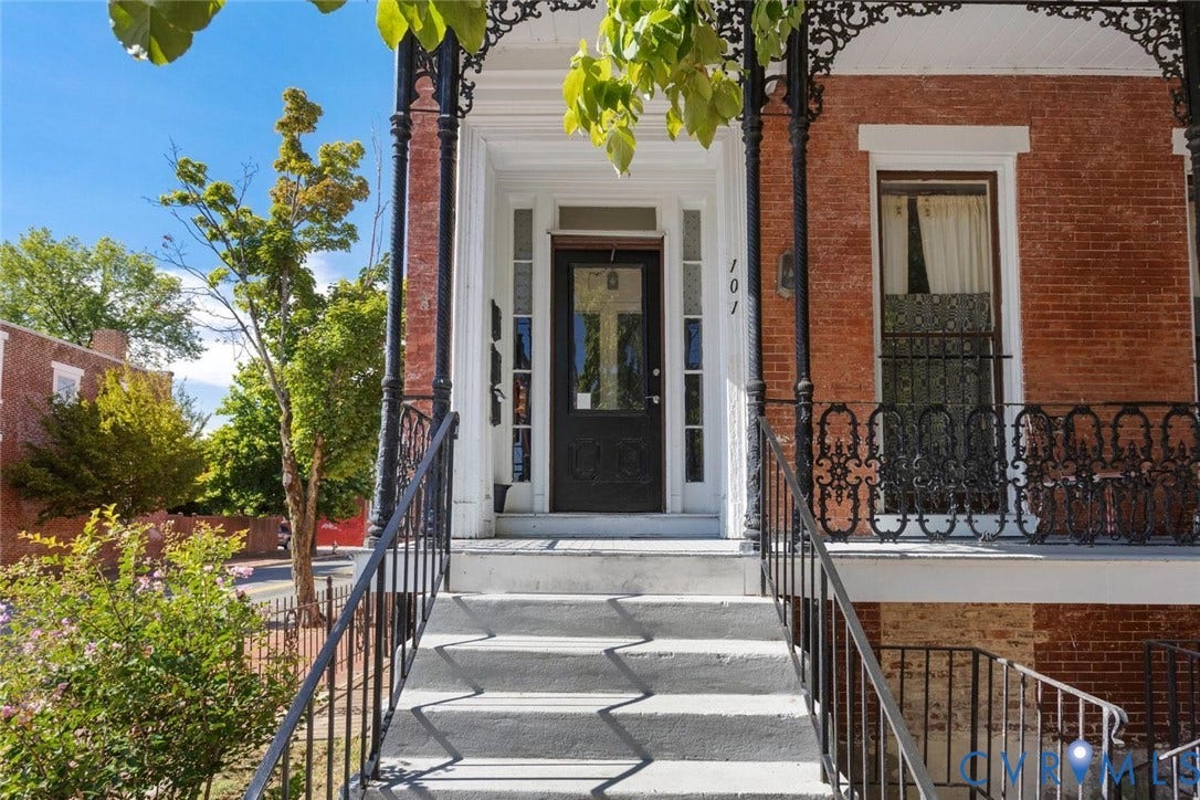 Vestibule with separate entries for apartments #1 and #2.