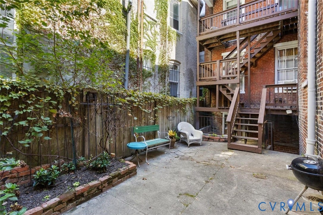 Rear courtyard shared by tenants.