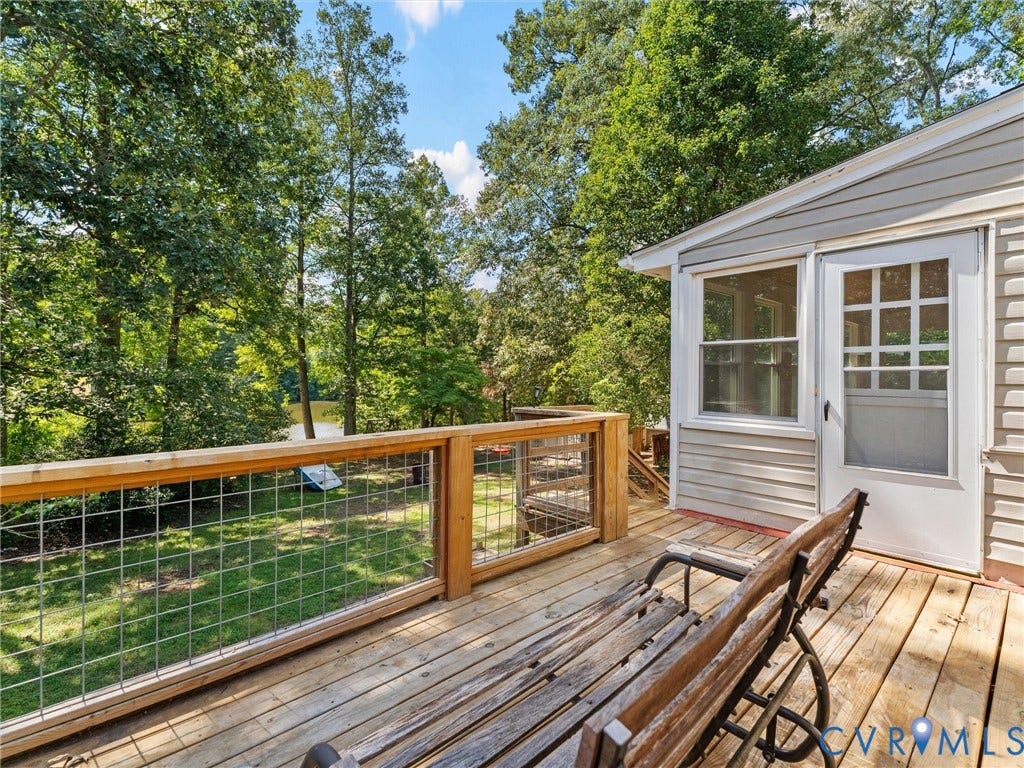 2135 Lakeview Drive, Lake Shawnee, Powhatan, VA 23139 Peaceful rear deck overlooking the backyard and views of the lake