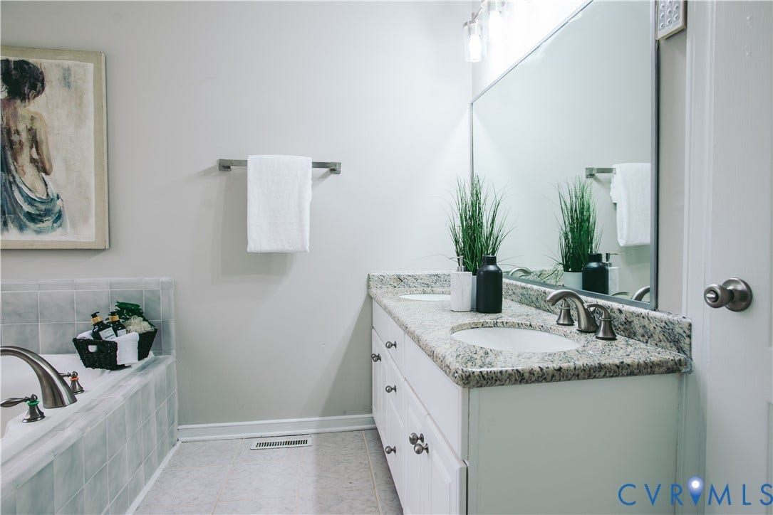 3700 Bremerton Drive, Wellesley, Henrico, VA 23233 Double vanity with granite countertop and dual undermount sinks