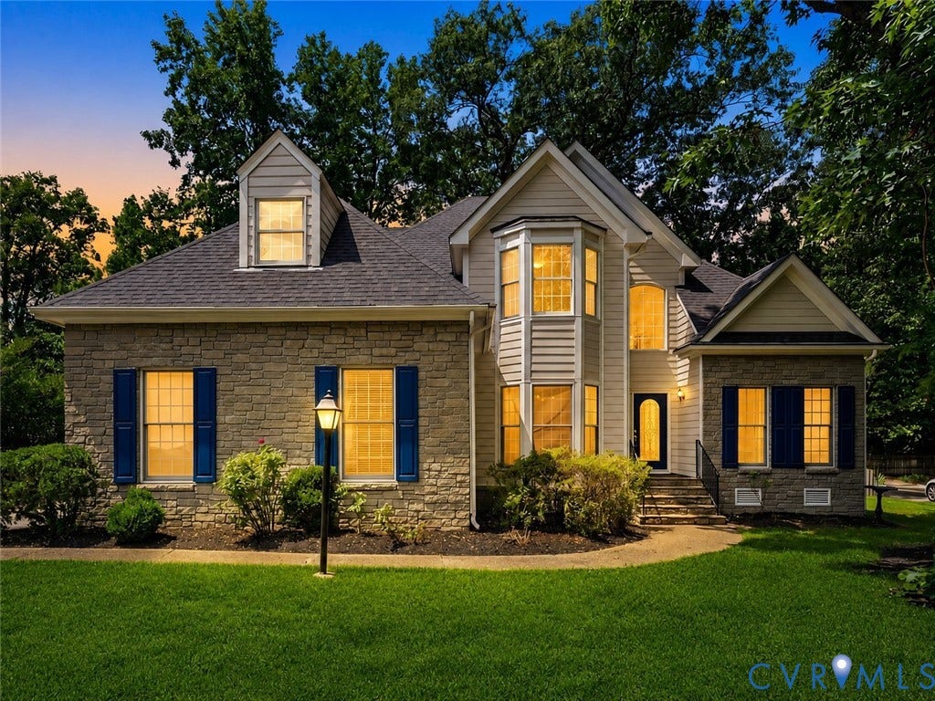 3700 Bremerton Drive, Wellesley, Henrico, VA 23233 Stone and siding exterior with a prominent bay window