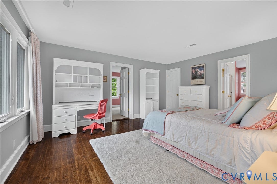 1108 Shallow Well Road, Manakin Sabot, VA 23103 Hardwood flooring, painted walls, window with trim, white trim baseboards, white door