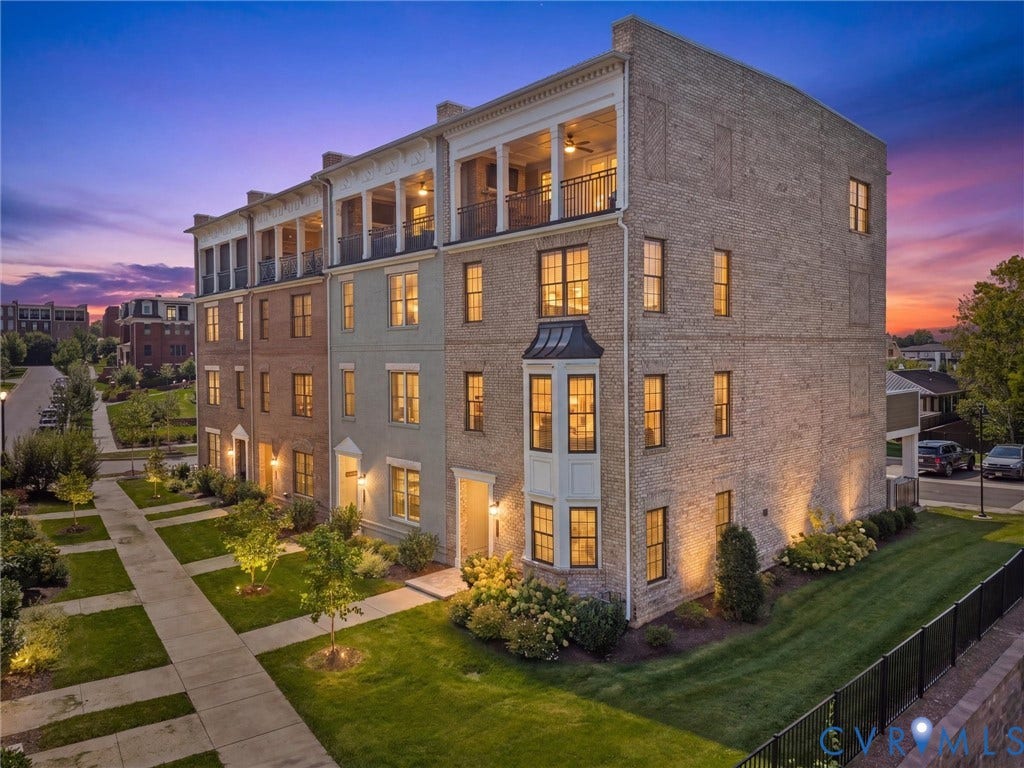 366 Souldren Walk, #A, Short Pump, Henrico, VA 23233 Brick exterior with multiple balconies, a bay window, and manicured landscaping