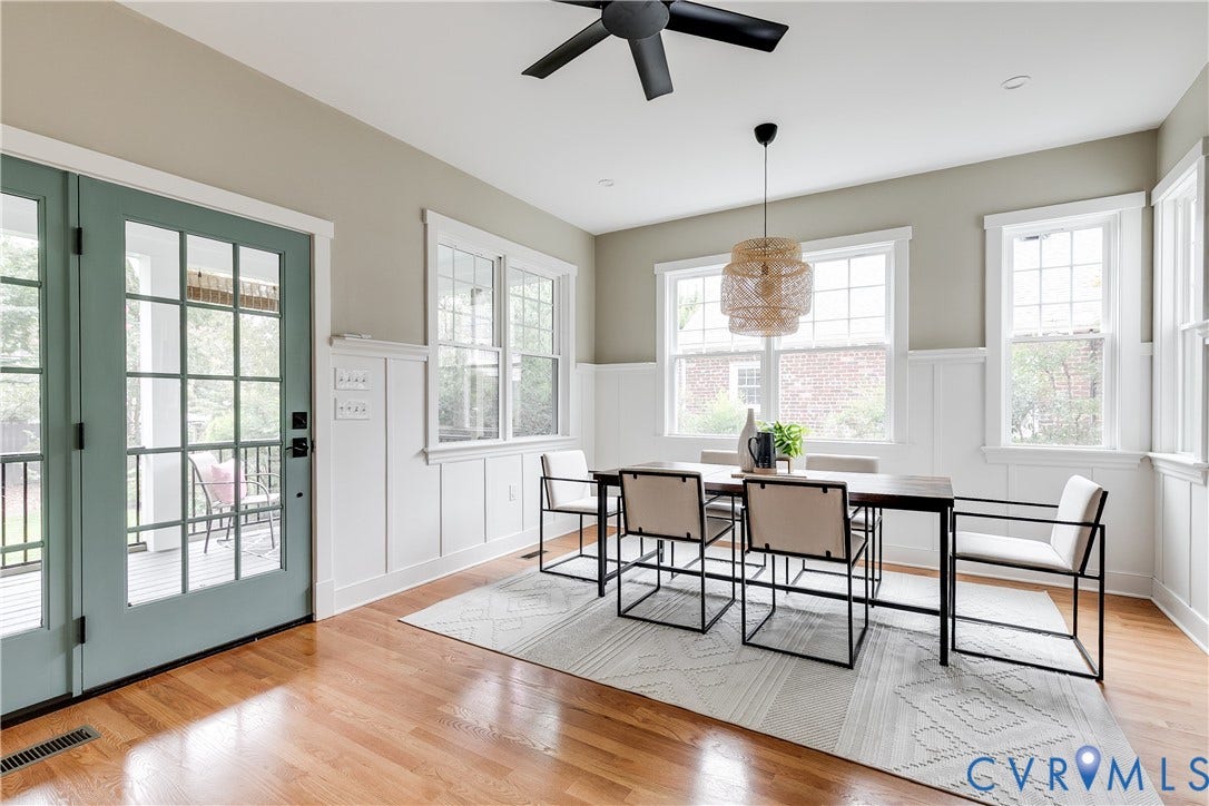 4015 Mount Vernon Street, Bellevue, Richmond, VA 23227 Hardwood flooring with a matte finish ceiling fan and recessed lighting