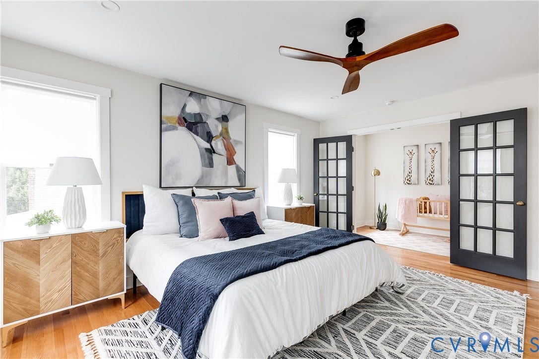 4015 Mount Vernon Street, Bellevue, Richmond, VA 23227 Recessed lighting, wood flooring, and a modern ceiling fan