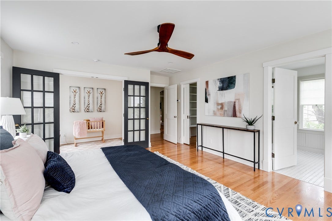 4015 Mount Vernon Street, Bellevue, Richmond, VA 23227 Hardwood flooring, recessed lighting, and a modern ceiling fan