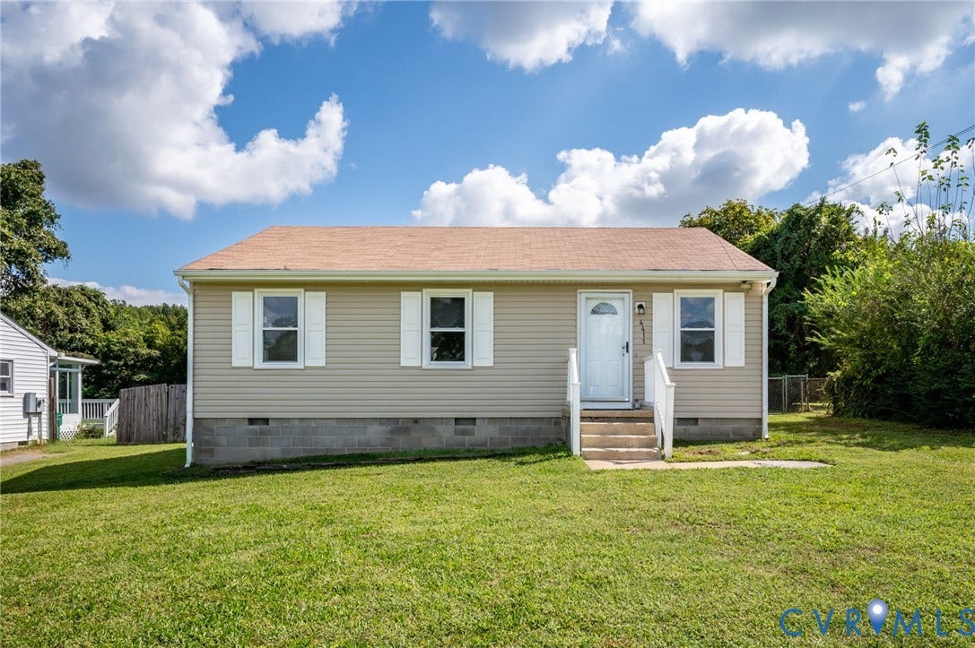 4411 Samara Drive, Henrico, VA 23231 Siding exterior with white window shutters and a white front entry door