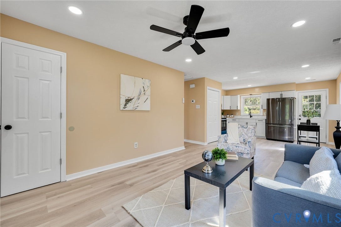4411 Samara Drive, Henrico, VA 23231 Wood-finish flooring throughout, recessed lighting, and a ceiling fan