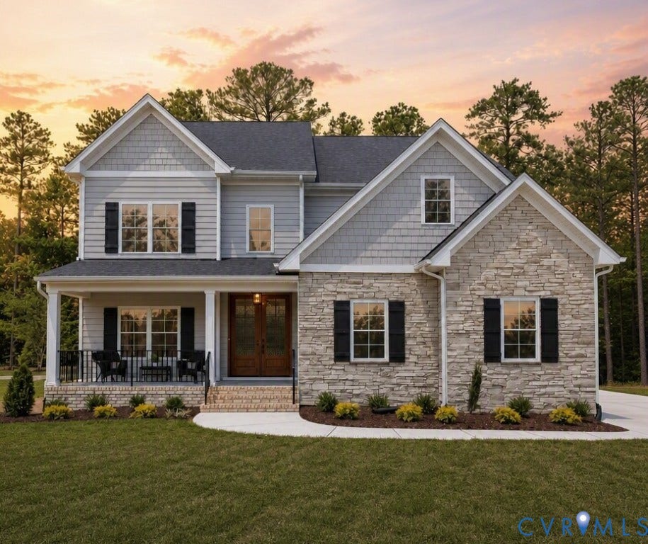 2871 Old Pump Road, The Preserve At John Rolfe, Henrico, VA 23233 Stone and siding exterior with gabled roof lines