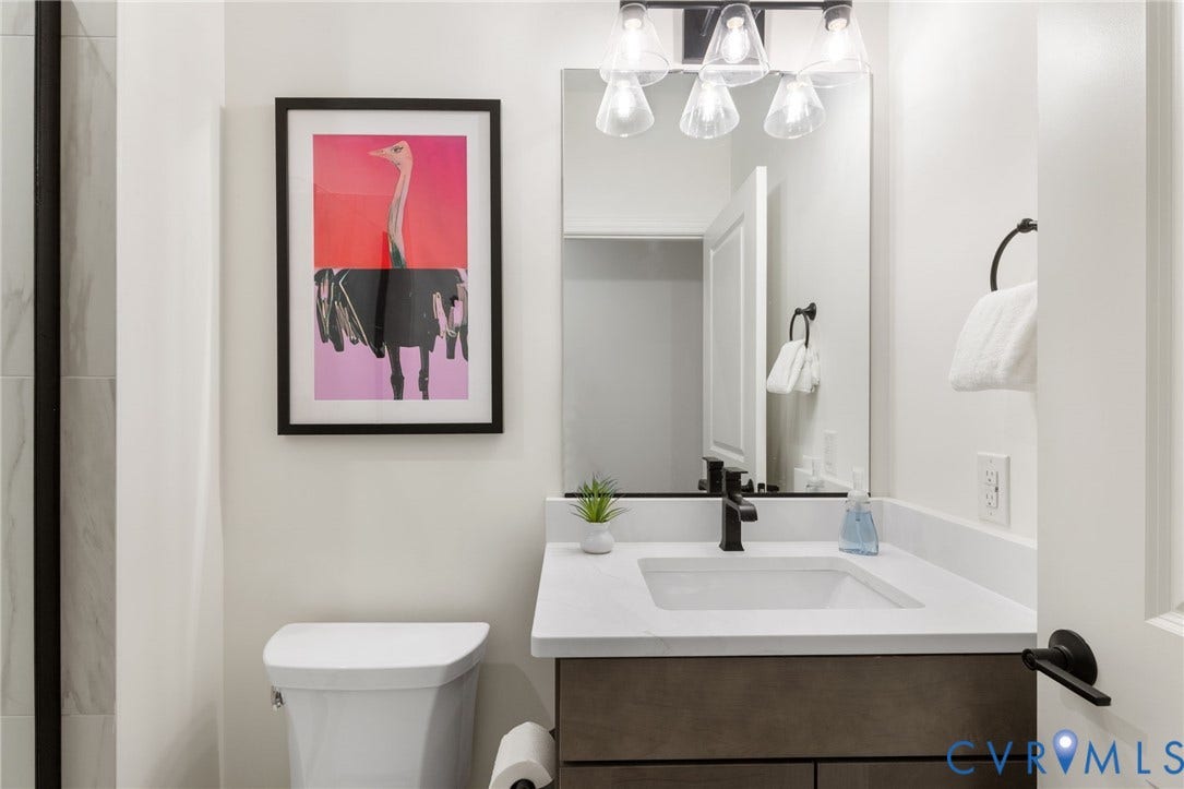 2871 Old Pump Road, The Preserve At John Rolfe, Henrico, VA 23233 Vanity with a white countertop and integrated sink