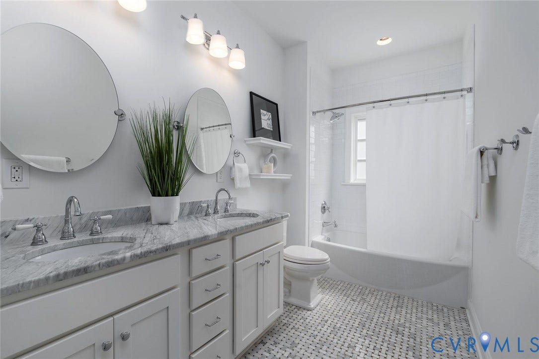 Full bathrooms on all three floors