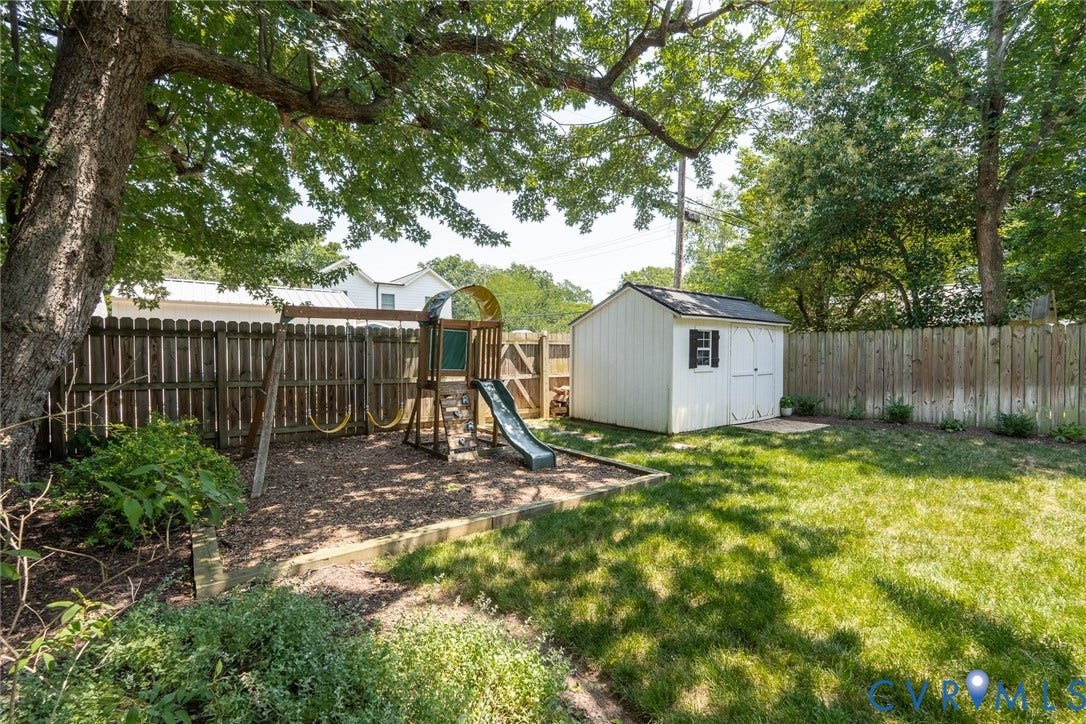 Deep back yard with privacy fencing