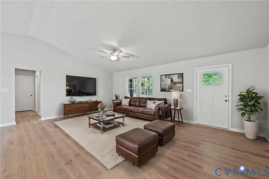 TBD Belsches Road, Bumpass, VA 23024 Open living/kitchen dining room. Vaulted ceilings. Virtually Staged