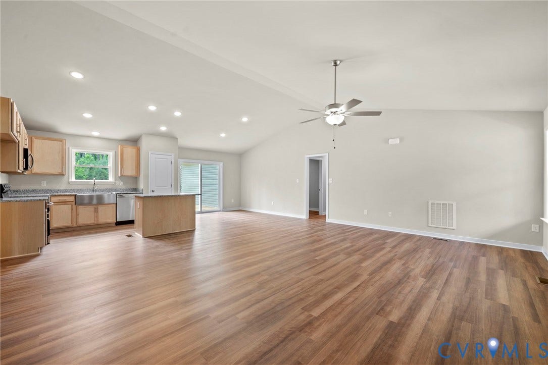 TBD Belsches Road, Bumpass, VA 23024 Open living/kitchen dining room. Vaulted ceilings.